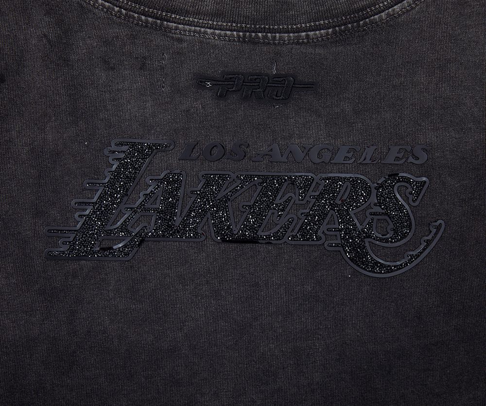 Pro Standard Women's Los Angeles Lakers Black Crystalline Boxy Short Sleeve T-Shirt product image