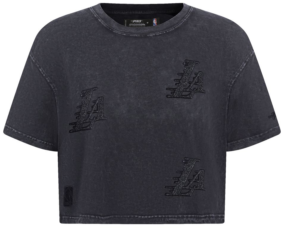 Pro Standard Women's Los Angeles Lakers Black Crystalline Boxy Short Sleeve T-Shirt product image