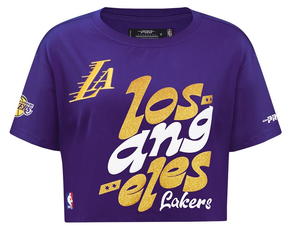Pro Standard Women's Los Angeles Lakers Purple Wordplay Boxy T-Shirt product image