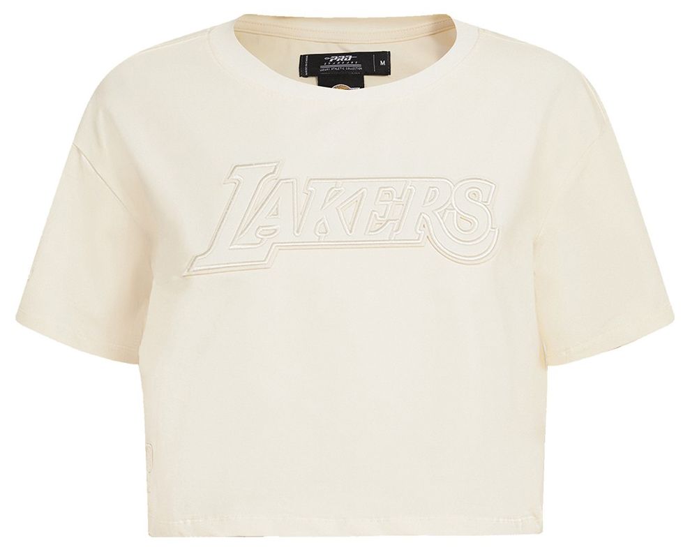 Pro Standard Women's Los Angeles Lakers Off White Neutral Boxy T-Shirt product image