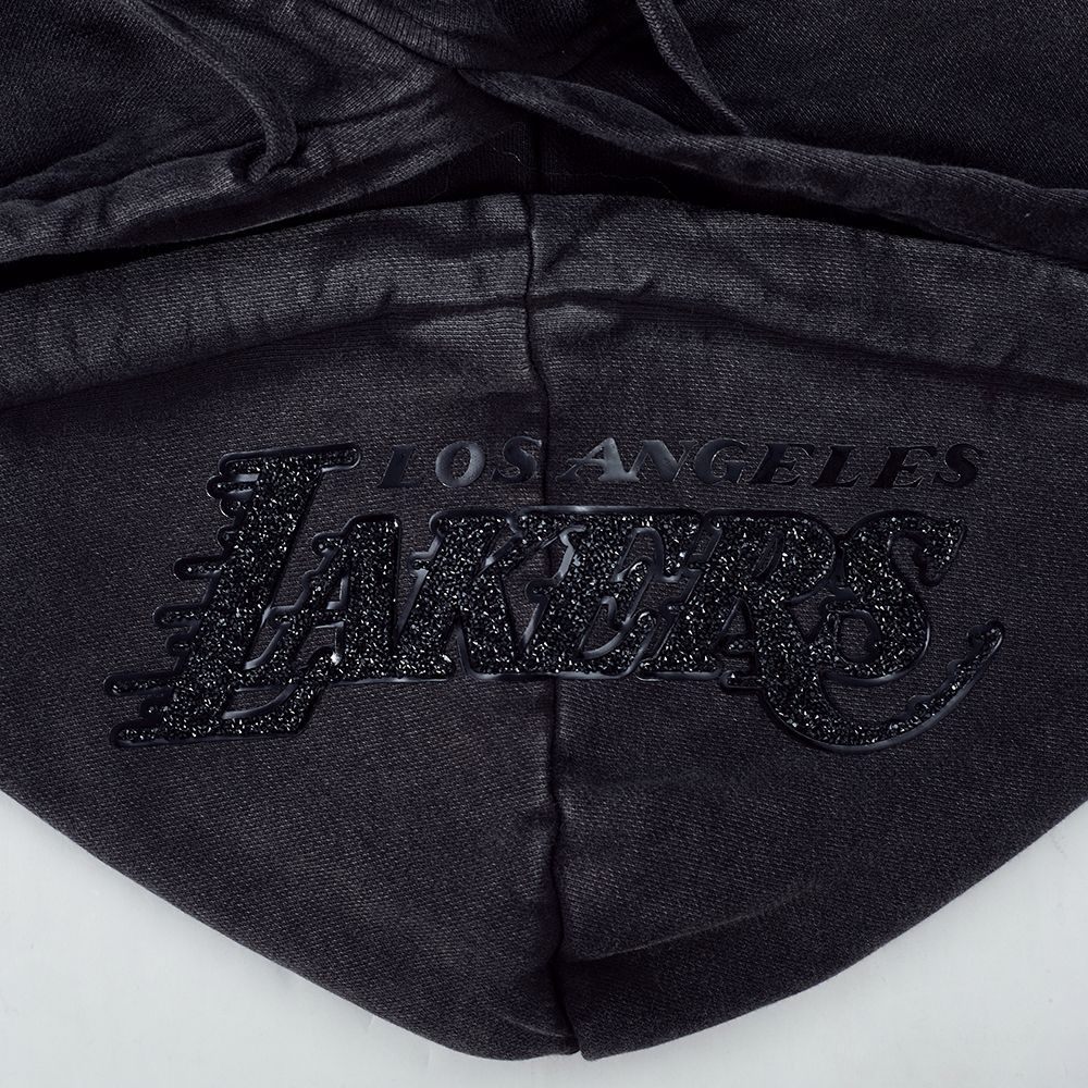 Pro Standard Women's Los Angeles Lakers Black Crystalline Cropped Pullover Hoodie product image
