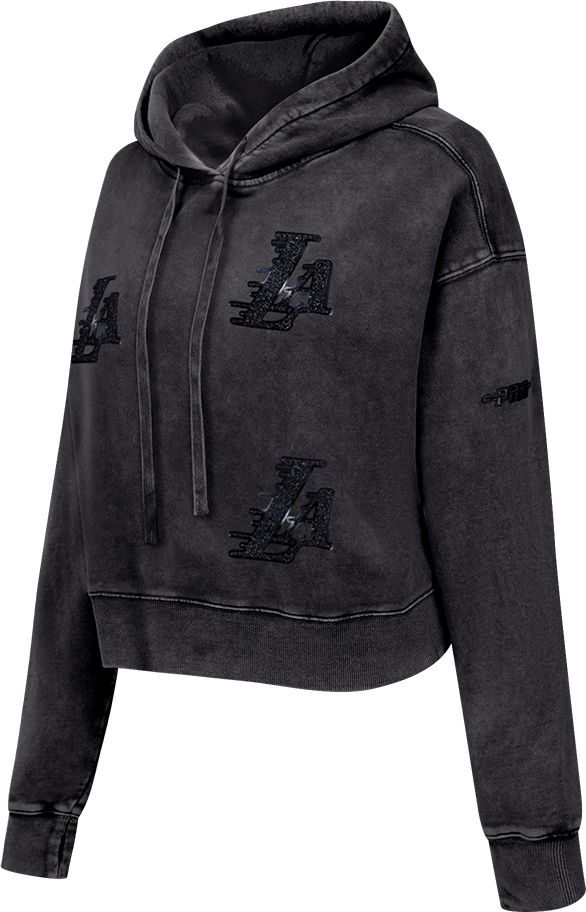 Pro Standard Women's Los Angeles Lakers Black Crystalline Cropped Pullover Hoodie product image