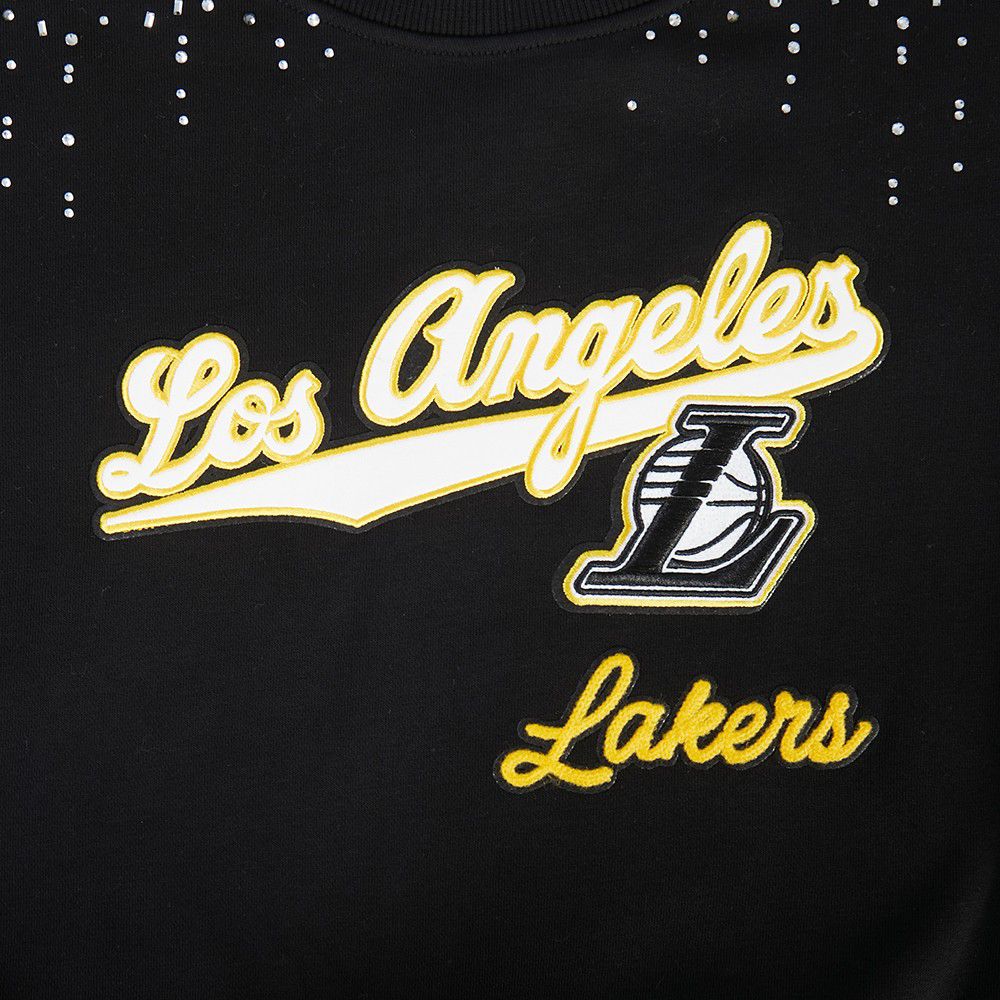 Pro Standard Women's Los Angeles Lakers Black Legacy Fleece Crewneck Sweatshirt product image