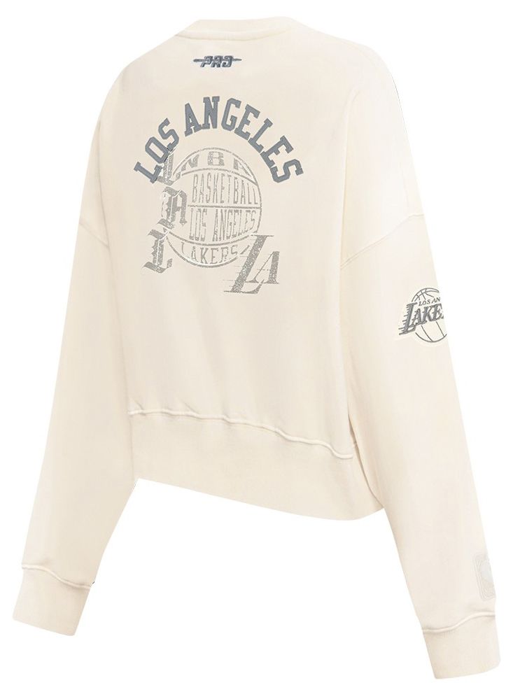 Pro Standard Women's Los Angeles Lakers Off White Street Team Crewneck Sweatshirt product image