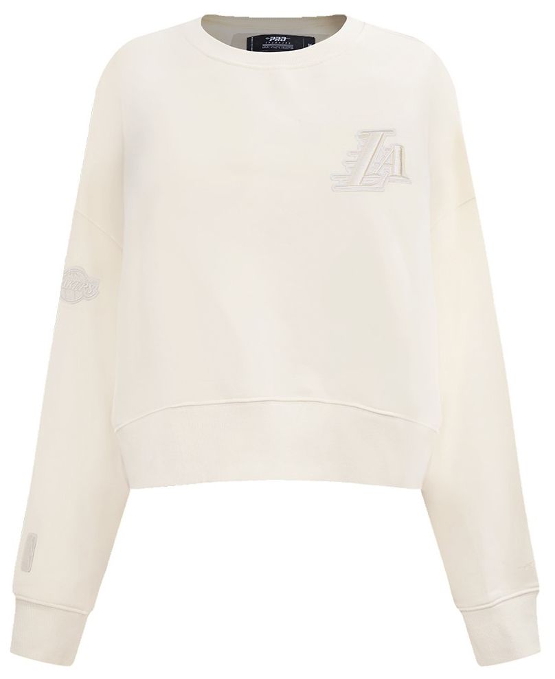 Pro Standard Women's Los Angeles Lakers Off White Neutral Fleece Crewneck Sweatshirt product image