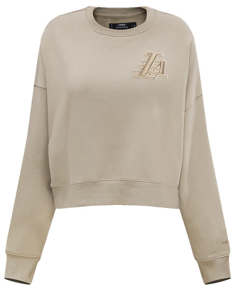 Pro Standard Women's Los Angeles Lakers Taupe Neutral Fleece Crewneck Sweatshirt product image
