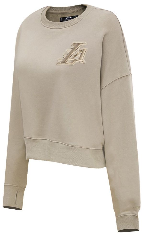 Pro Standard Women's Los Angeles Lakers Taupe Neutral Fleece Crewneck Sweatshirt product image