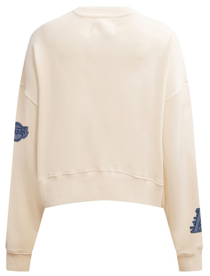 Pro Standard Women's Los Angeles Lakers Linen Varsity Blues Fleece Crewneck Sweatshirt product image