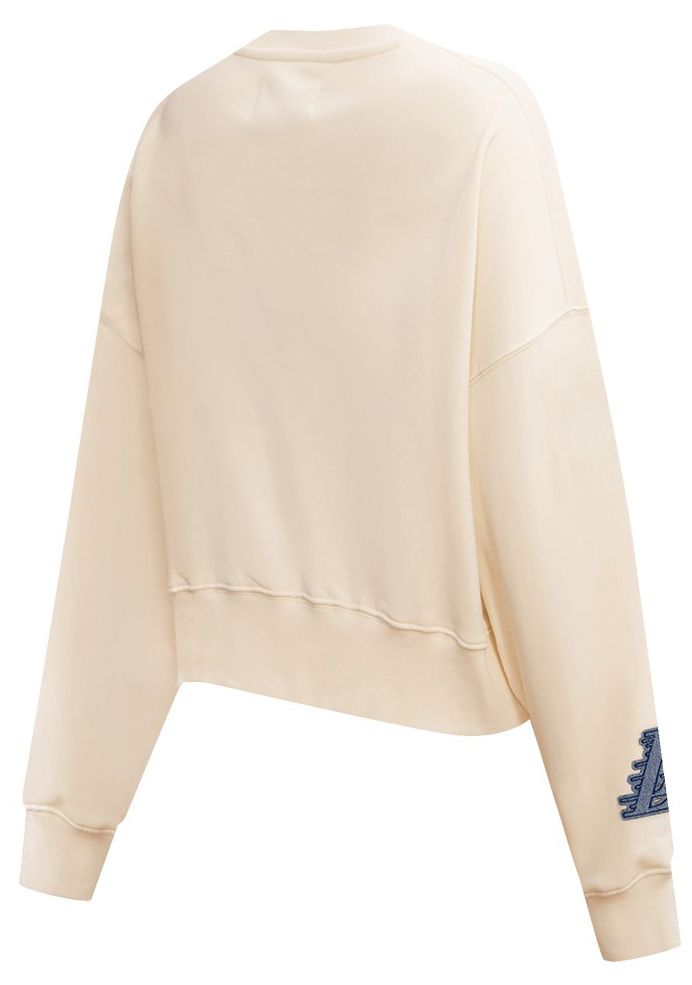 Pro Standard Women's Los Angeles Lakers Linen Varsity Blues Fleece Crewneck Sweatshirt product image