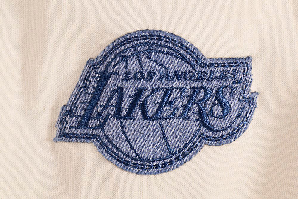 Pro Standard Women's Los Angeles Lakers Linen Varsity Blues Fleece Crewneck Sweatshirt product image