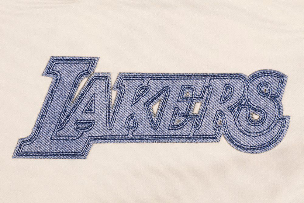 Pro Standard Women's Los Angeles Lakers Linen Varsity Blues Fleece Crewneck Sweatshirt product image