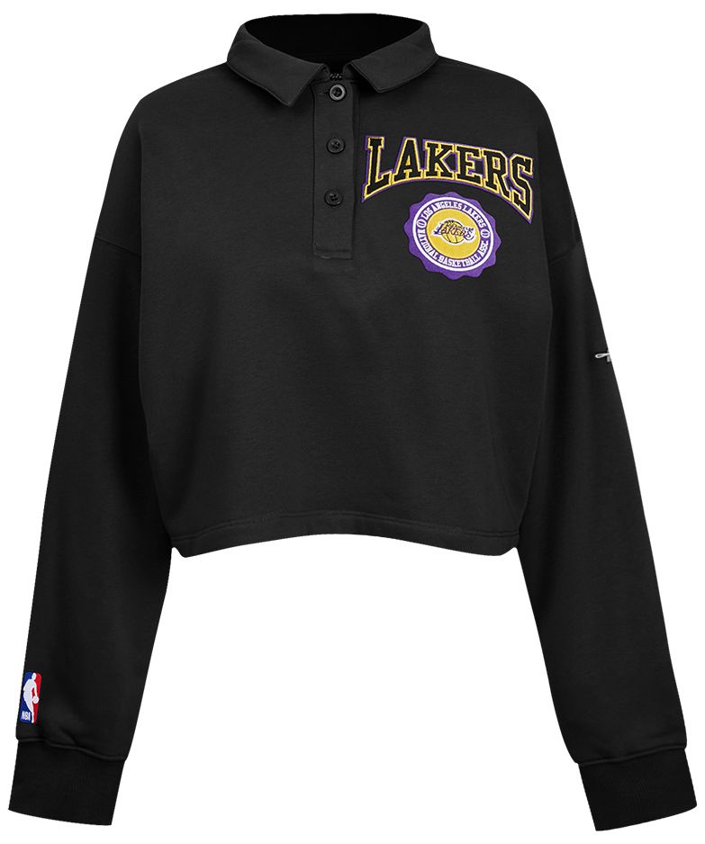 Pro Standard Women's Los Angeles Lakers Black Crest Emblem Long Sleeve Polo product image