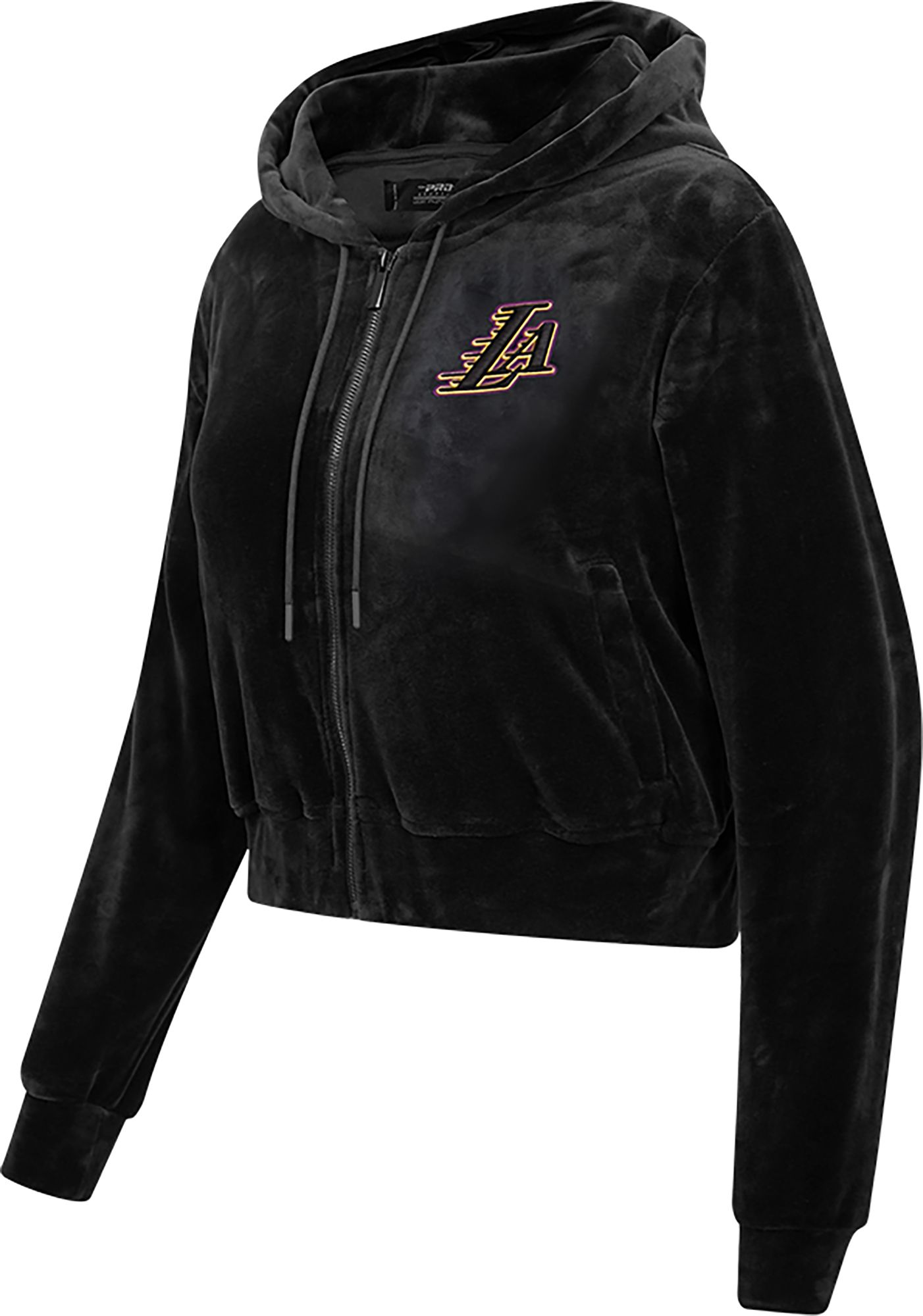 Pro Standard Women's Los Angeles Lakers Black Velour Full Zip Hoodie product image