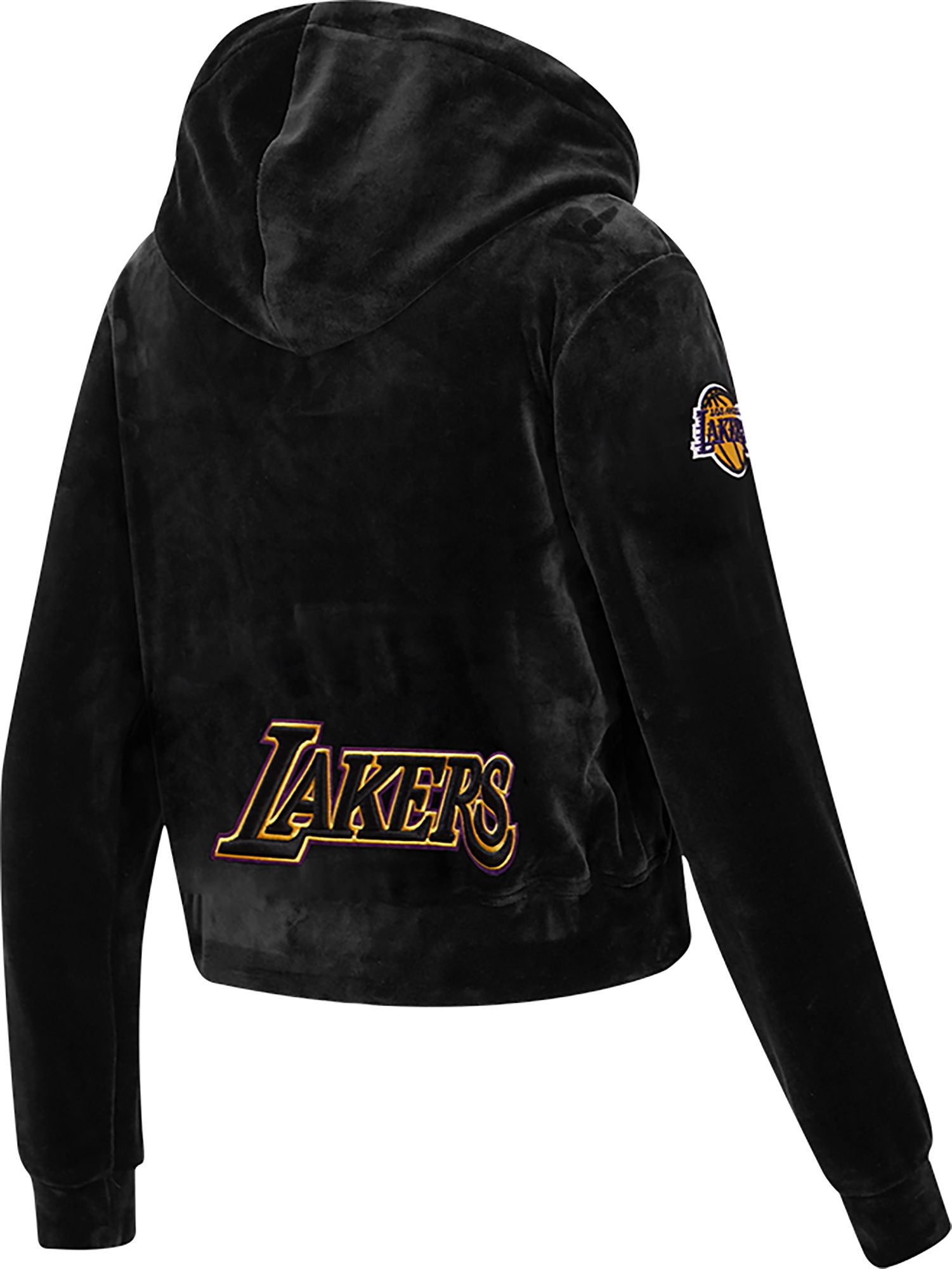 Pro Standard Women's Los Angeles Lakers Black Velour Full Zip Hoodie product image