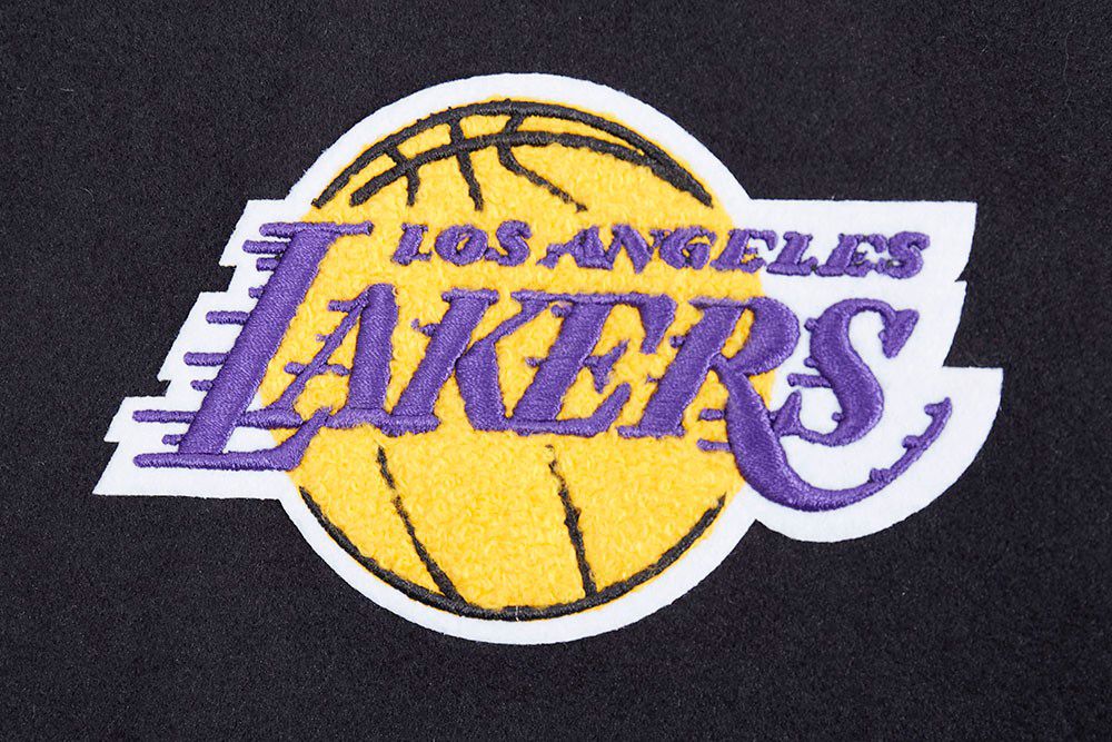 Pro Standard Women's Los Angeles Lakers Black Script Tail Wool Varsity Jacket product image