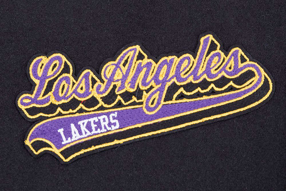 Pro Standard Women's Los Angeles Lakers Black Script Tail Wool Varsity Jacket product image