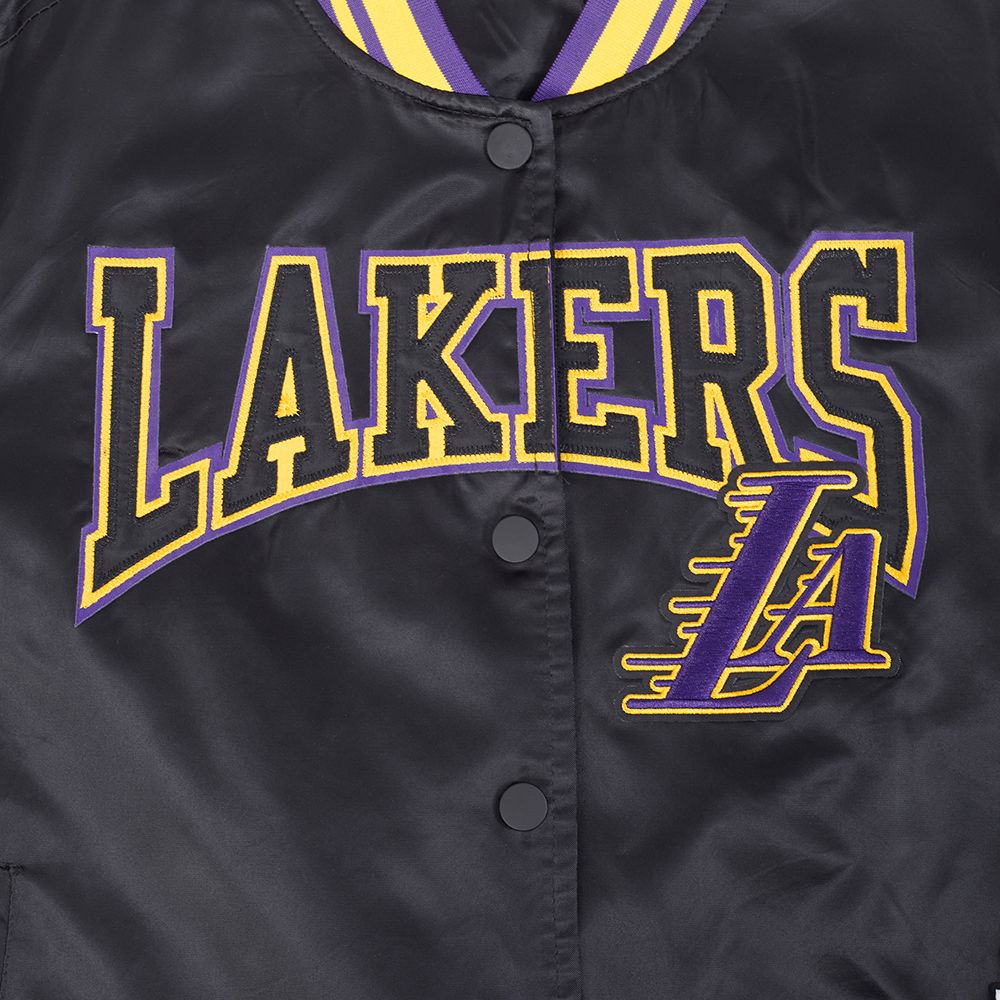 Pro Standard Women's Los Angeles Lakers Black Crest Emblem Full-Zip Satin Jacket product image