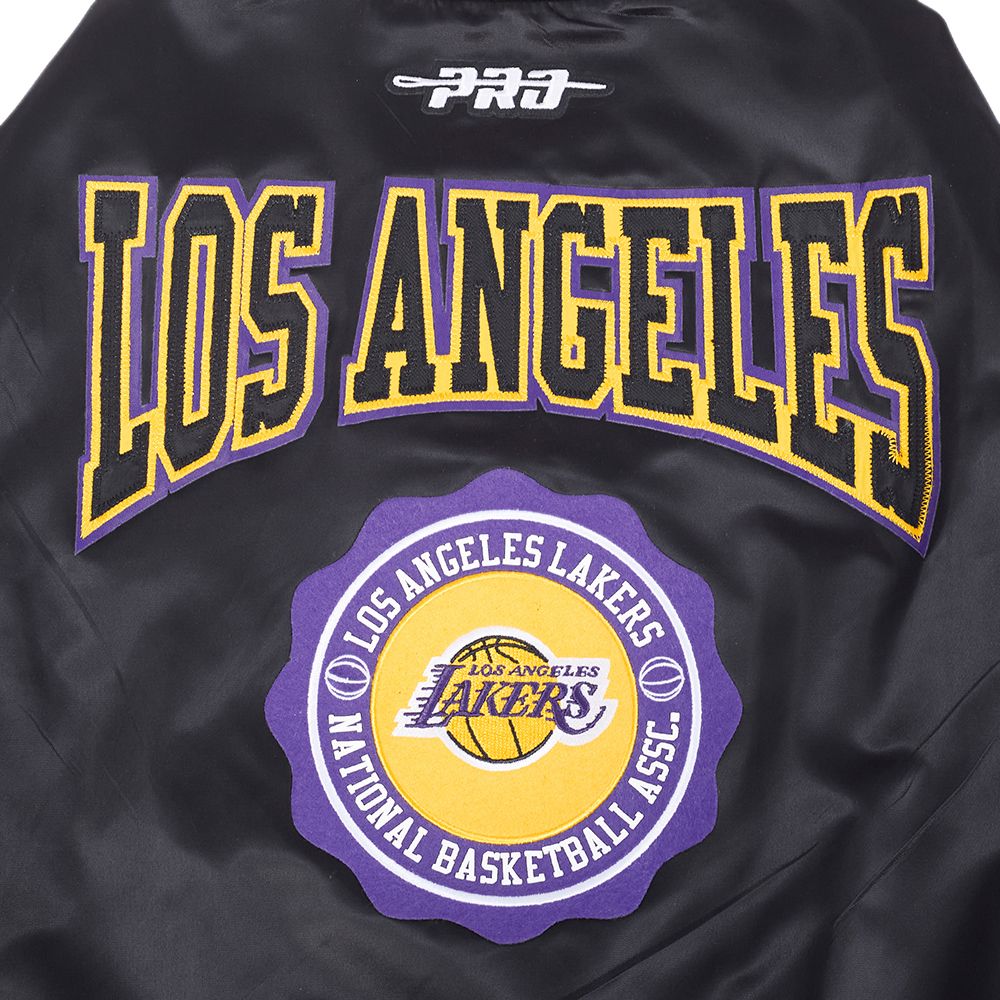 Pro Standard Women's Los Angeles Lakers Black Crest Emblem Full-Zip Satin Jacket product image
