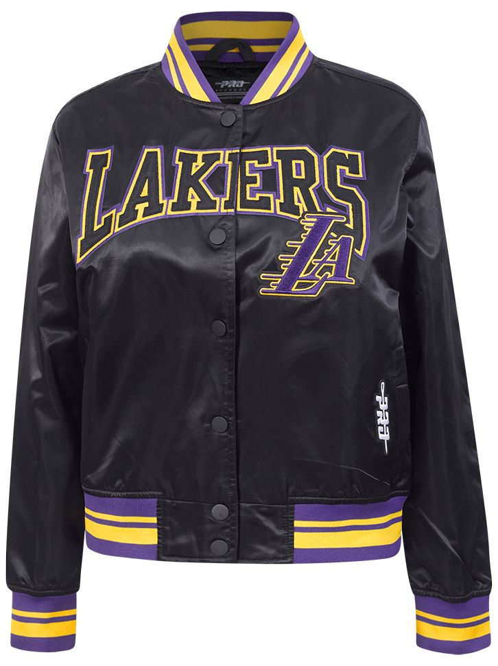 Pro Standard Women's Los Angeles Lakers Black Crest Emblem Full-Zip Satin Jacket product image
