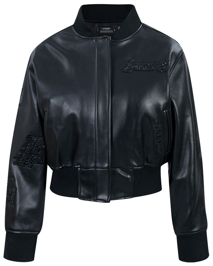 Pro Standard Women's Los Angeles Lakers Black Full-Zip Leather Jacket product image