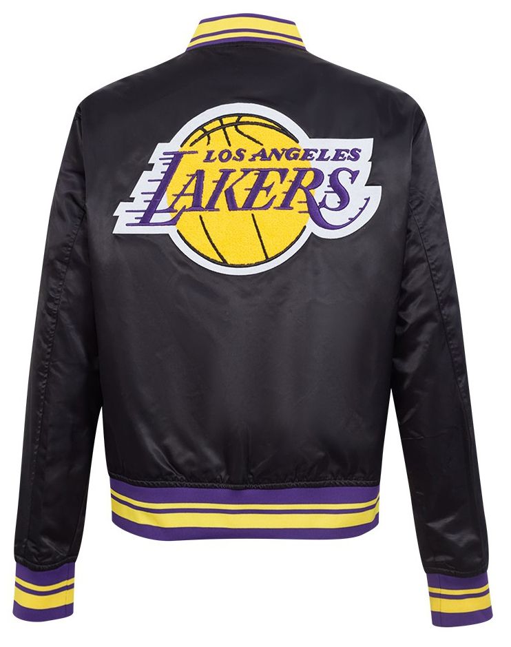 Pro Standard Women's Los Angeles Lakers Black Retro Classic Rib Satin Jacket product image