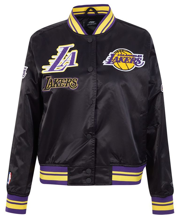 Pro Standard Women's Los Angeles Lakers Black Retro Classic Rib Satin Jacket product image