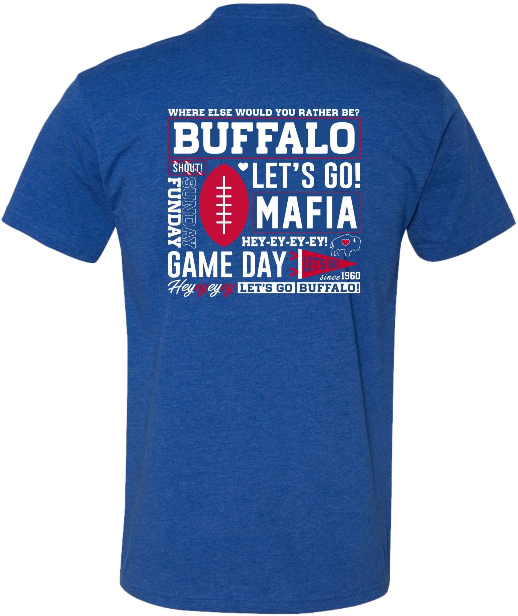 BuffaLove Adult Buffalo Royal Blue Mafia Collage T-Shirt product image