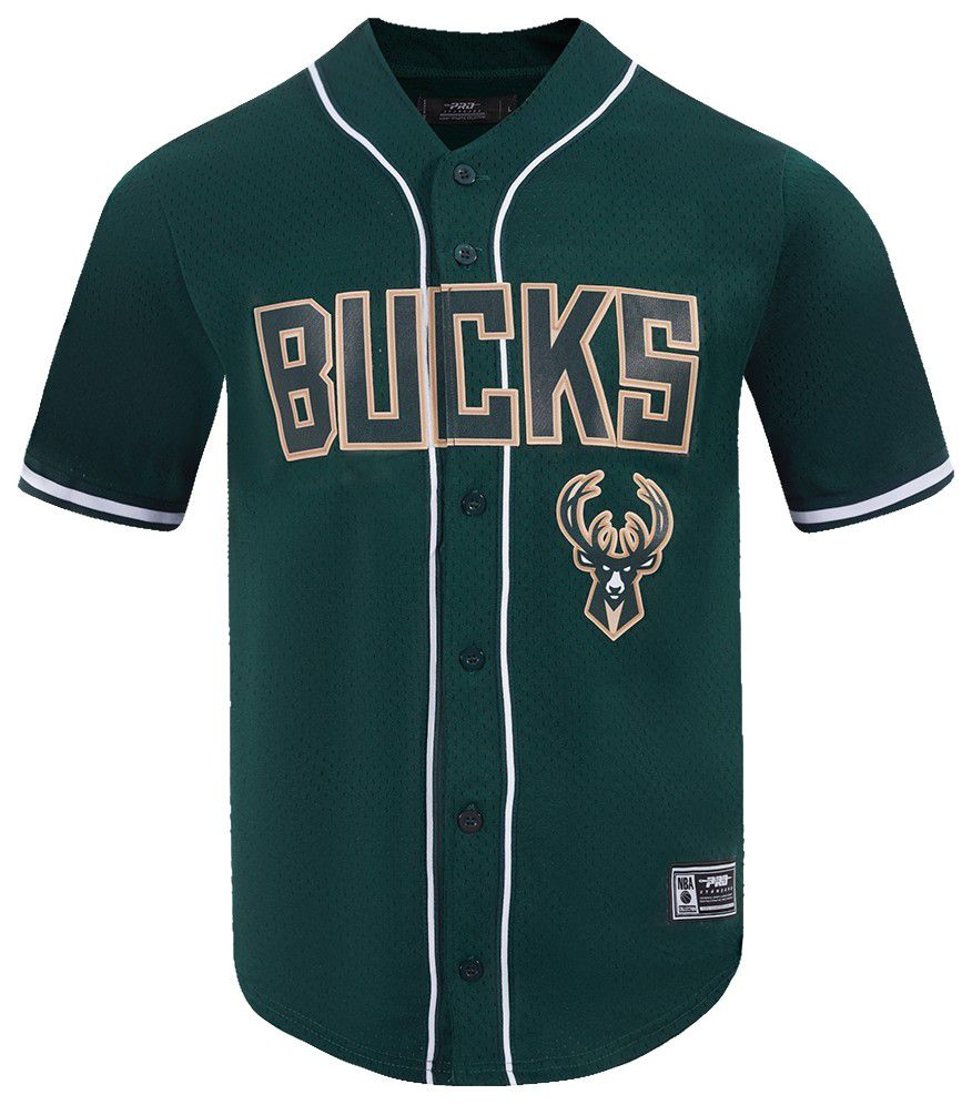 Pro Standard Men's Milwaukee Bucks Green Classic Mesh Button Down Shirt product image