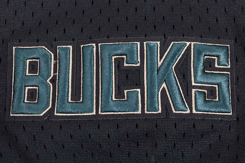 Pro Standard Men's Milwaukee Bucks Black Script Tail Mesh Button Down Shirt product image