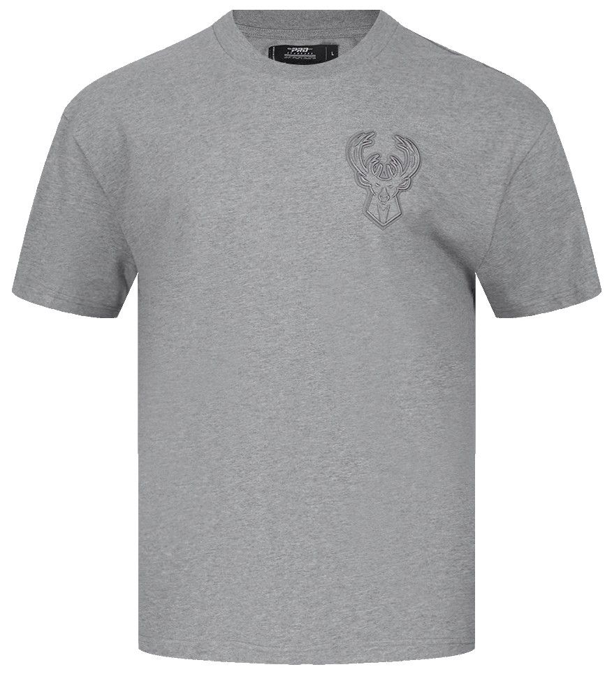 Pro Standard Men's Milwaukee Bucks Gray Neutral Drop Shoulder Short Sleeve T-Shirt product image