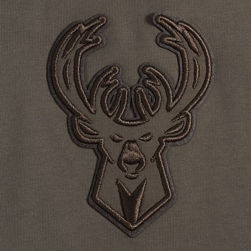 Pro Standard Men's Milwaukee Bucks Taupe Neutral Drop Shoulder Short Sleeve T-Shirt product image