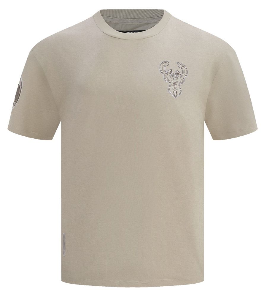 Pro Standard Men's Milwaukee Bucks Taupe Neutral Drop Shoulder Short Sleeve T-Shirt product image