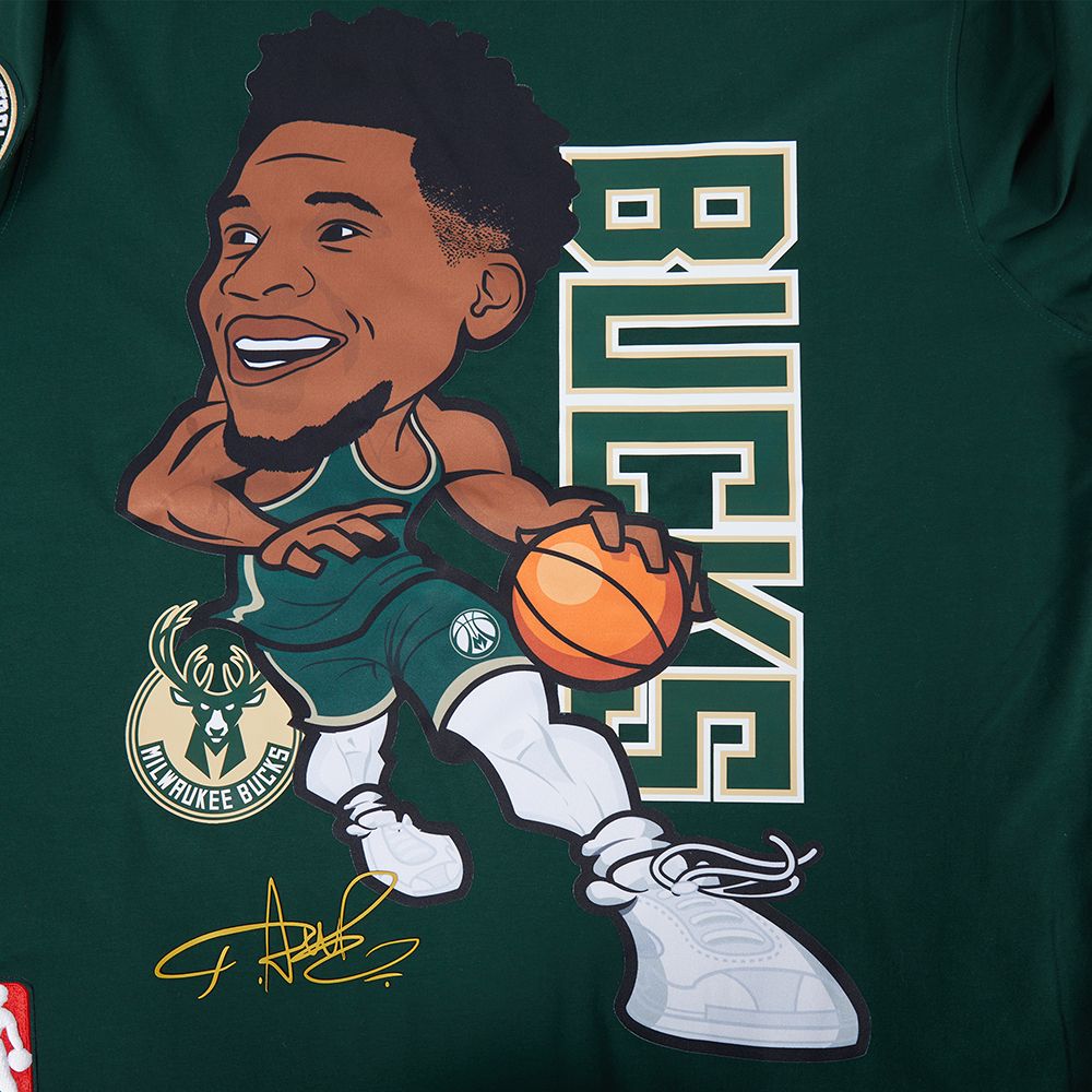 Pro Standard Men's Milwaukee Bucks Giannis Antetokounmpo Green T-Shirt product image