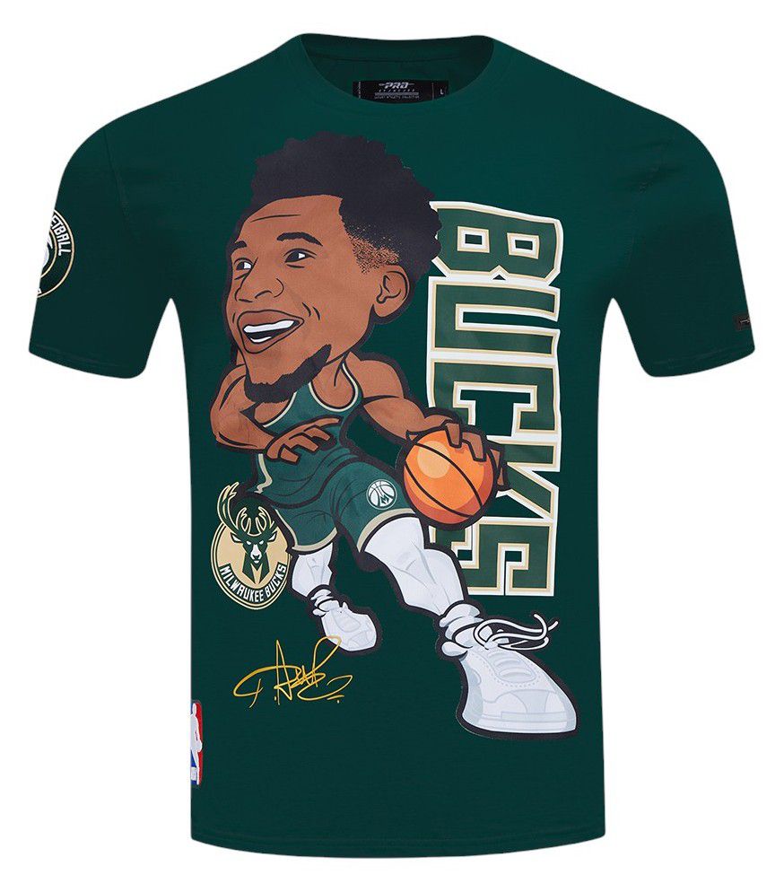 Pro Standard Men's Milwaukee Bucks Giannis Antetokounmpo Green T-Shirt product image