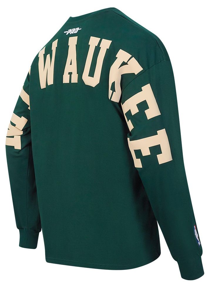 Pro Standard Men's Milwaukee Bucks Green Wingspan Drop Shoulder Long Sleeve T-Shirt product image