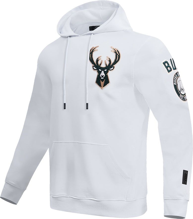 Pro Standard Men's Milwaukee Bucks White Chenille Pullover Hoodie product image