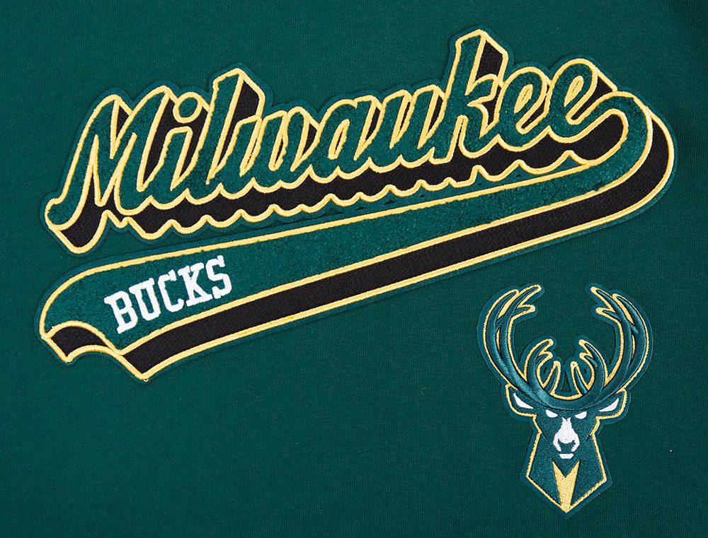 Pro Standard Men's Milwaukee Bucks Green Script Tail Fleece Pullover Hoodie product image