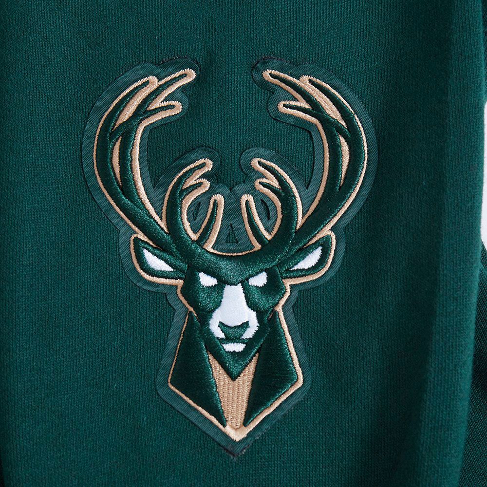 Pro Standard Men's Milwaukee Bucks Green Wingspan Drop Shoulder Fleece Crewneck Sweatshirt product image