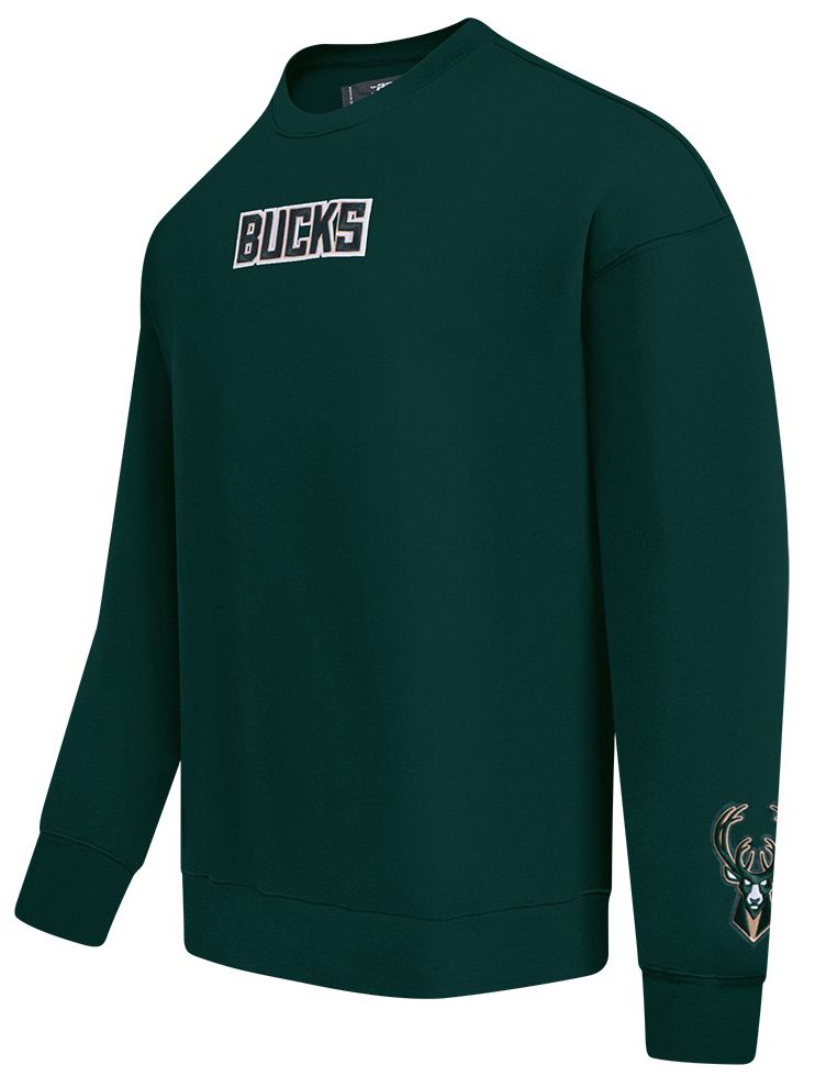 Pro Standard Men's Milwaukee Bucks Green Wingspan Drop Shoulder Fleece Crewneck Sweatshirt product image