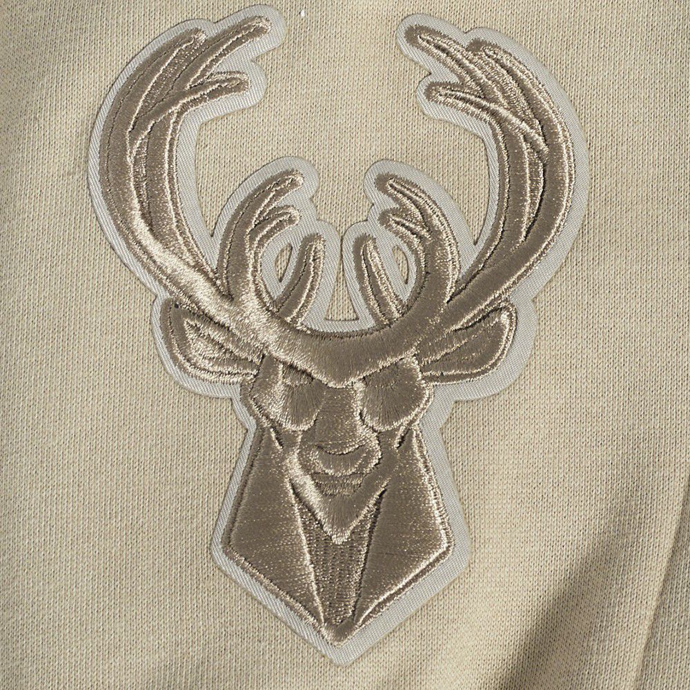 Pro Standard Men's Milwaukee Bucks Taupe Wingspan Drop Shoulder Fleece Crewneck Sweatshirt product image