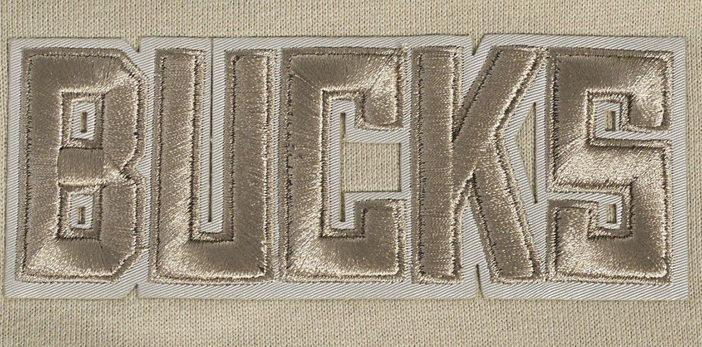 Pro Standard Men's Milwaukee Bucks Taupe Wingspan Drop Shoulder Fleece Crewneck Sweatshirt product image