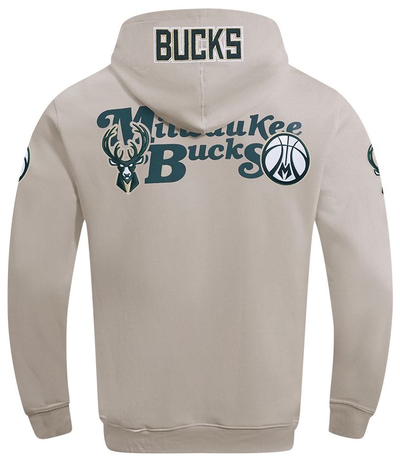 Pro Standard Men's Milwaukee Bucks Taupe Souvenir Fleece Pullover Hoodie product image