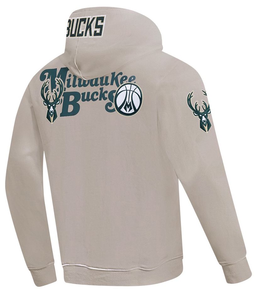 Pro Standard Men's Milwaukee Bucks Taupe Souvenir Fleece Pullover Hoodie product image