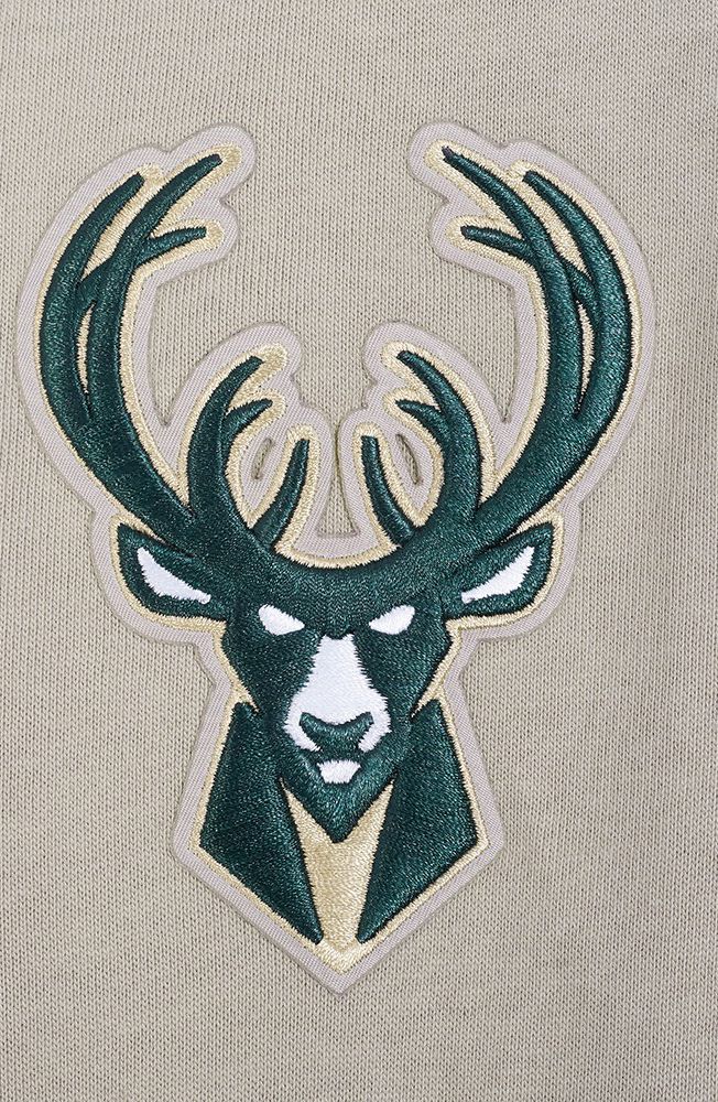 Pro Standard Men's Milwaukee Bucks Taupe Souvenir Fleece Pullover Hoodie product image