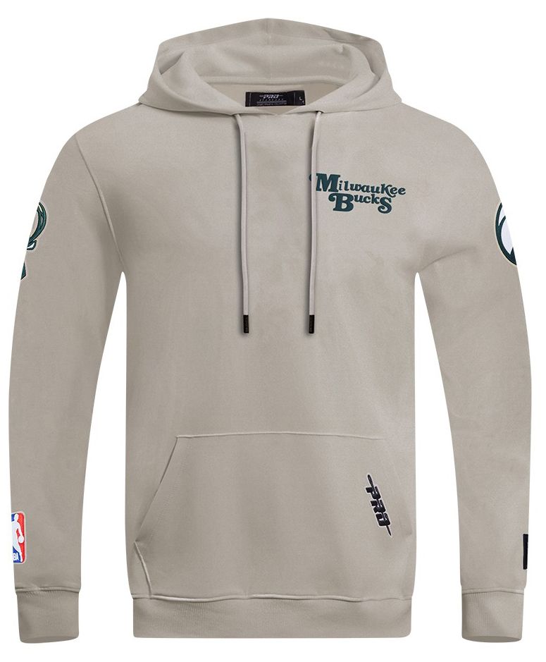 Pro Standard Men's Milwaukee Bucks Taupe Souvenir Fleece Pullover Hoodie product image