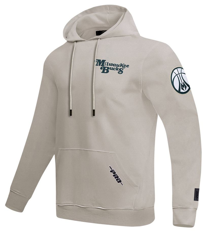 Pro Standard Men's Milwaukee Bucks Taupe Souvenir Fleece Pullover Hoodie product image