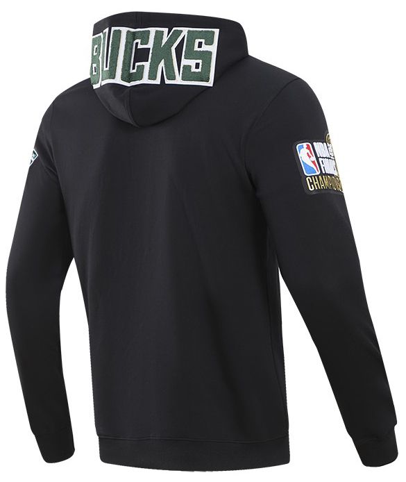 Pro Standard Men's Milwaukee Bucks Black Classic Chenille Full Zip Hoodie product image
