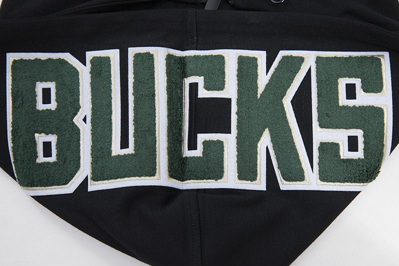 Pro Standard Men's Milwaukee Bucks Black Classic Chenille Full Zip Hoodie product image