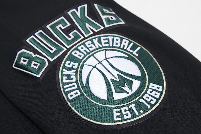 Pro Standard Men's Milwaukee Bucks Black Classic Chenille Full Zip Hoodie product image