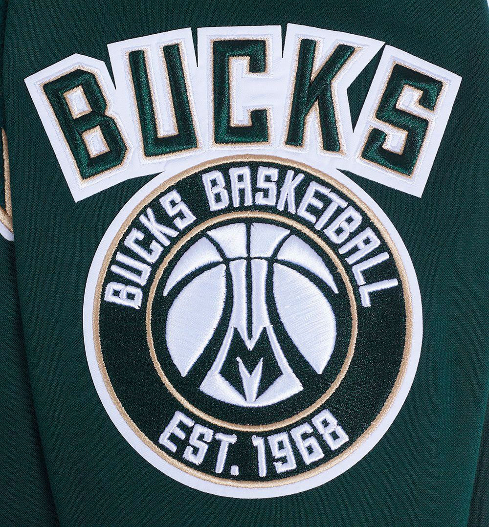 Pro Standard Men's Milwaukee Bucks Green Classic Chenille Full-Zip Hoodie product image